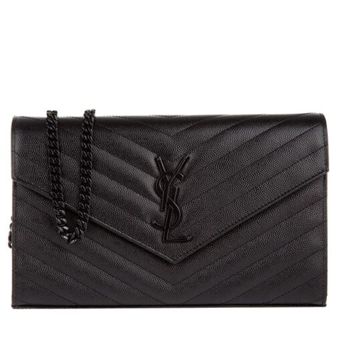 saint laurent ysl chain wallet monogramme envelope nero|Bag Review: Yves Saint Laurent Monogram Wallet On .